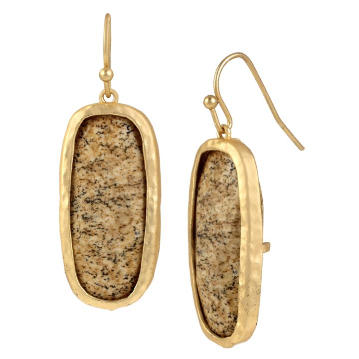 Bleu&trade; Gold-tone Brown Drop Earrings