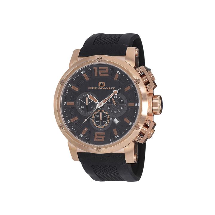 Oceanaut Spider Mens Black Silicone Strap Watch