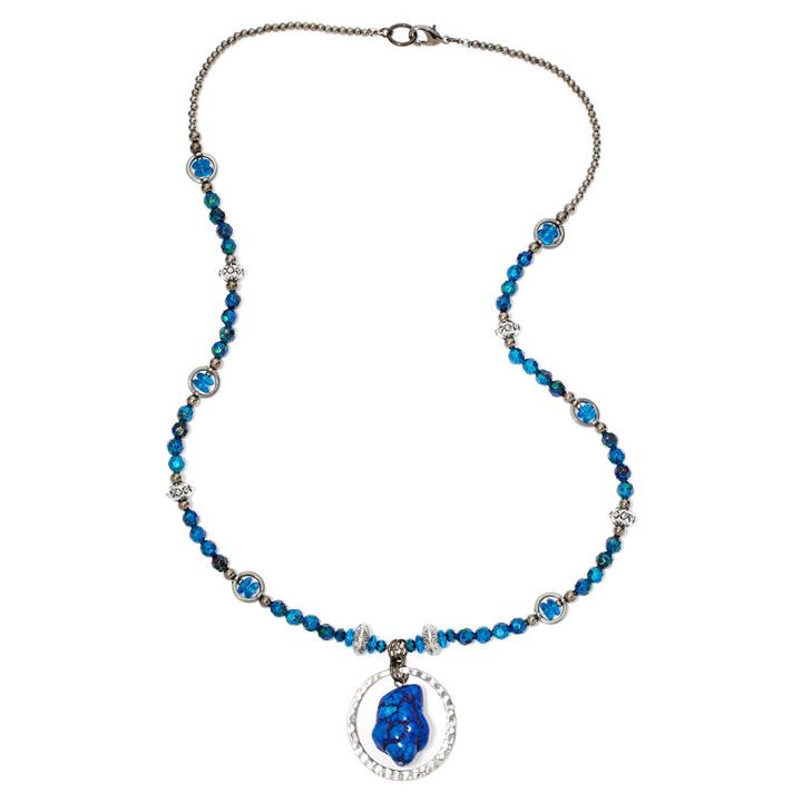 Aris By Treska Baltimore Blue Bead Pendant Necklace