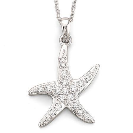 Diamonart Cubic Zirconia Pendant Starfish Necklace