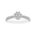Enchanted Fine Jewelry By Disney Enchanted By Disney Womens 1/4 Ct. T.w. Genuine Round White Diamond 10k Gold Engagement Ring