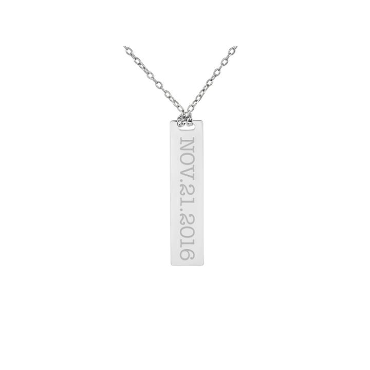 Personalized Sterling Silver Date Dog Tag