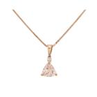 Trillion-cut Genuine Morganite And Diamond-accent 14k Rose Gold Pendant Necklace