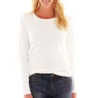 St. John's Bay Long-sleeve Crewneck T-shirt