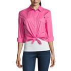 Us Polo Assn. Long Sleeve Button-front Shirt-juniors