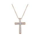 1/2 Ct. T.w. Diamond 10k Rose Gold Cross Pendant Necklace