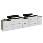 88.5-in. W Wall Mount White Vanity Set For 1 Holedrilling Black Galaxy Top White Um Sink