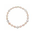 Womens Simulated Pink Quartz Gold Over Silver Strand Necklace