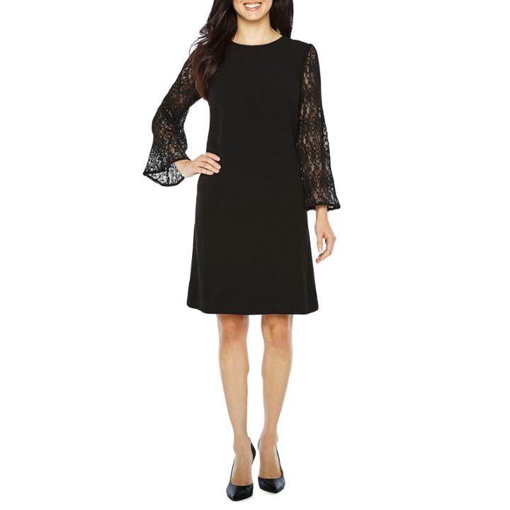 Studio 1 Long Sleeve Lace Shift Dress