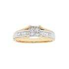 Womens 1/3 Ct. T.w. Genuine Princess White Diamond 10k Gold Engagement Ring
