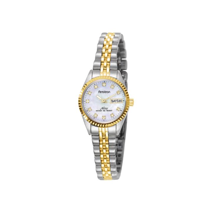 Armitron Womens Two-tone Mother-of-pearl Watch