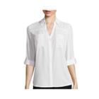 By & By 3/4-sleeve Button-front Solid Shirt