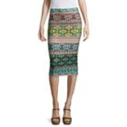 By & By Printed Scuba Pencil Skirt