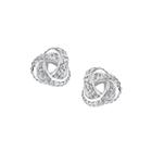 Crystal Sophistication&trade; Silver-plated Crystal-accent Knot Earrings