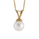 Womens Cultured Akoya Pearls 14k Gold Pendant Necklace