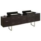 88.5-in. W Floor Mount Dawn Grey Vanity Set For 1hole Drilling Black Galaxy Top Biscuit Um Sink
