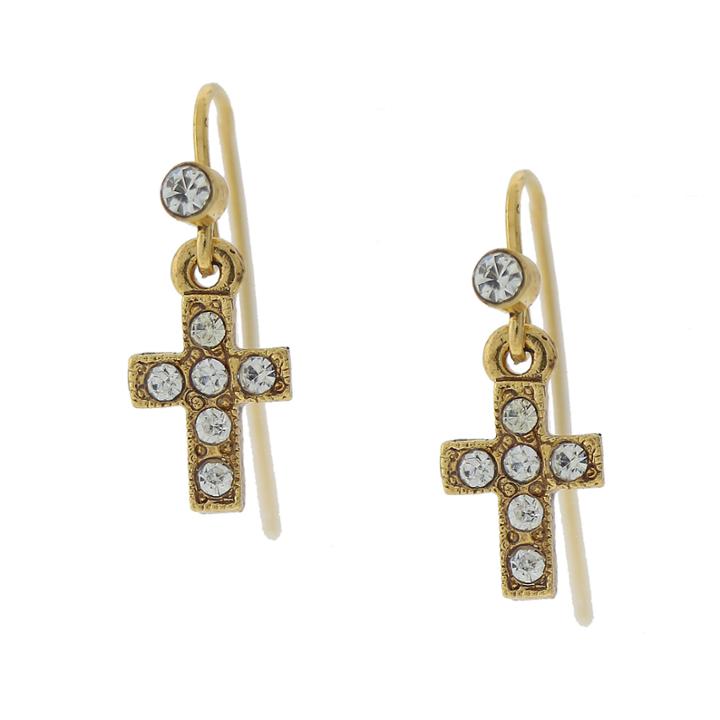 1928 Symbols Of Faith Religious Jewelry Clear Drop Earrings