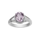Genuine Pink Amethyst And White Topaz Ring