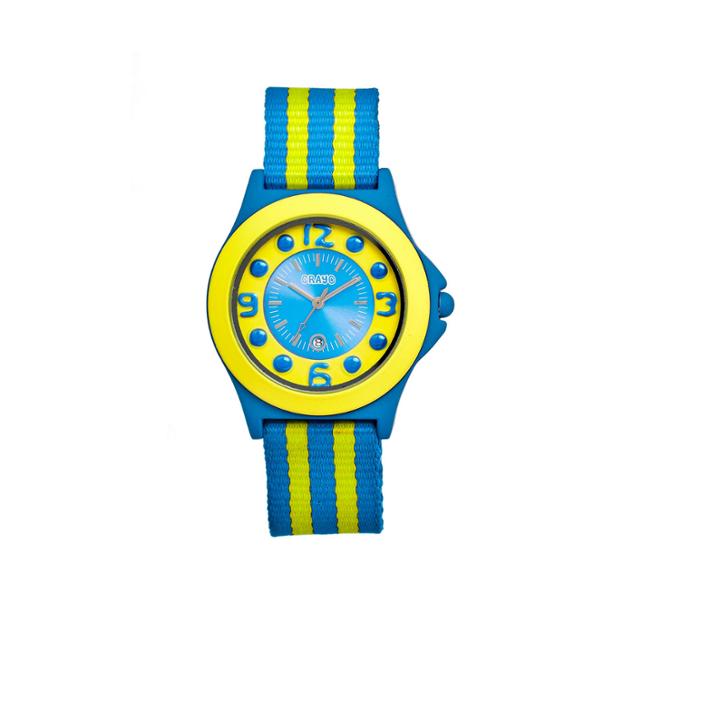 Crayo Womens Carnival Blue & Yellow Nylon-strap Watch With Date Cracr0703