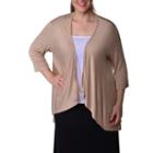 24/7 Comfort Apparel Open Shrug Cardigan Plus