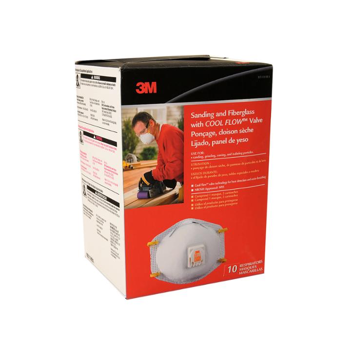 3m 8511hb1-c Sanding & Fiberglass Respirators Withcool Flow Valve 10ct