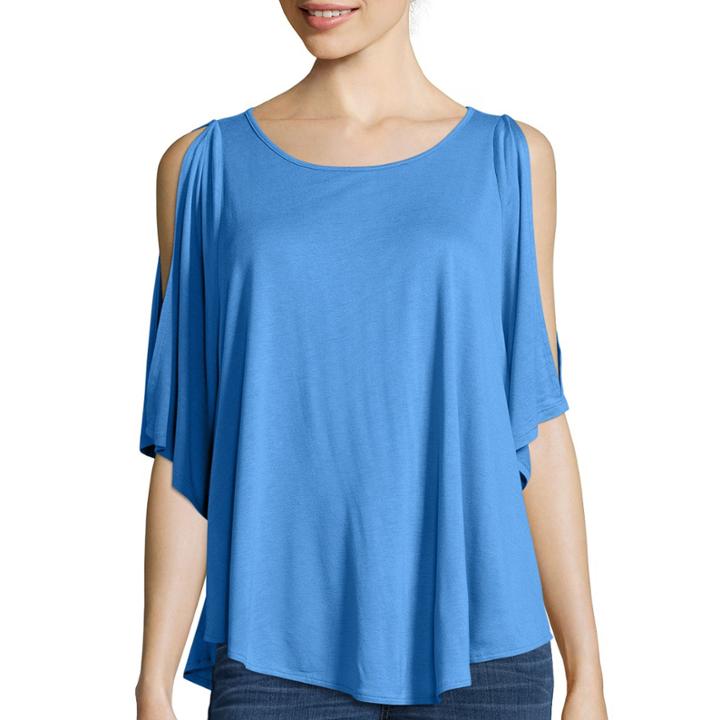 A.n.a Short-sleeve Cold-shoulder Top