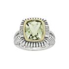 Shey Couture Genuine Green Quartz And Diamond-accent Sterling Silver Ring