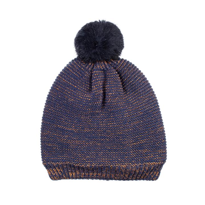 Isotoner Raised Beanie W/ Faux Fur Pom