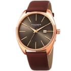 Akribos Xxiv Mens Brown Strap Watch-a-945rgbr