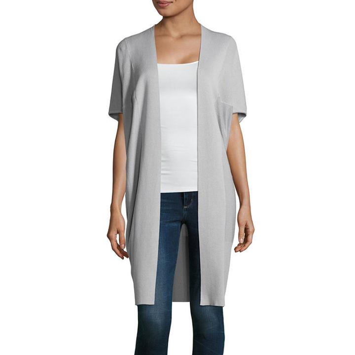Worthington Short Sleeve Open Front Cardigan