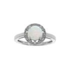 Lab-created Opal Filigree Sterling Silver Ring