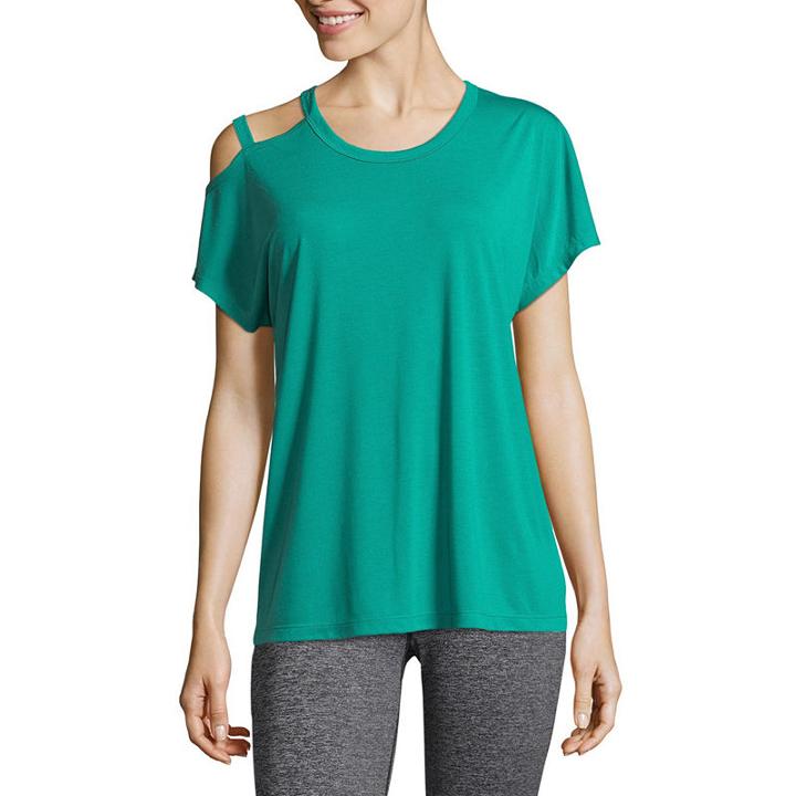 Xersion Open Shoulder Scoop Neck Tee - Tall