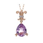 Genuine Amethyst And Diamond-accent 10k Rose Gold Filigree Drop Pendant Necklace