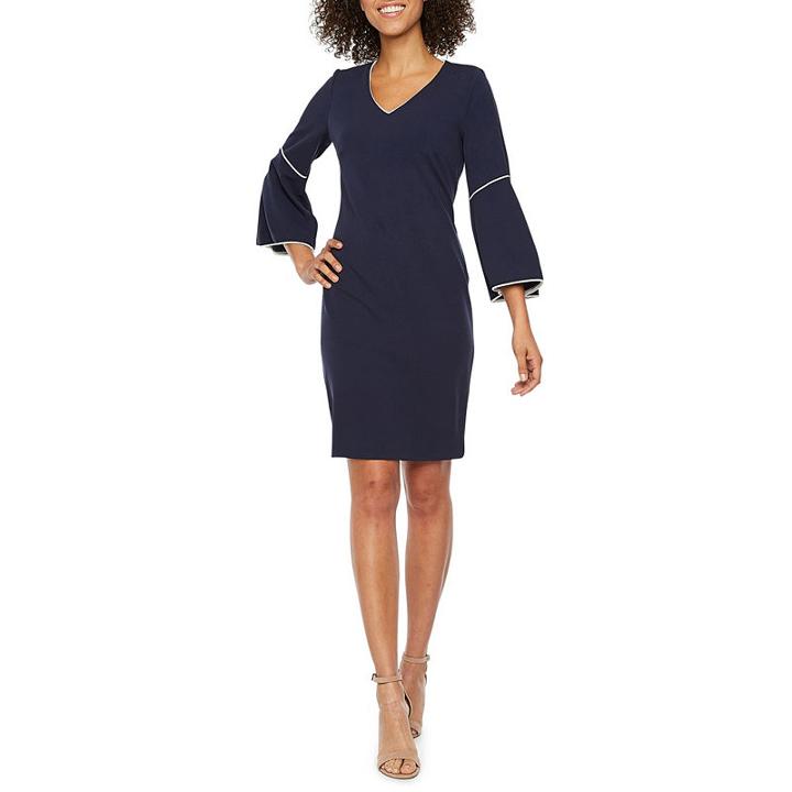 Sharagano 3/4 Sleeve Shift Dress
