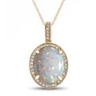 Womens 1/8 Ct. T.w. Multi Color Opal 10k Gold Pendant Necklace