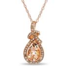 Womens 1/6 Ct. T.w. Genuine Pink Morganite 10k Rose Gold Pendant Necklace