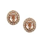 Limited Quantities! 1/5 Ct. T.w. Oval Pink Morganite 14k Gold Stud Earrings