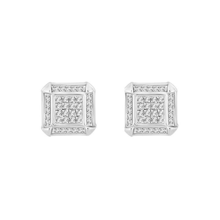 1/5 Ct. T.w. White Diamond Sterling Silver 8.7mm Stud Earrings