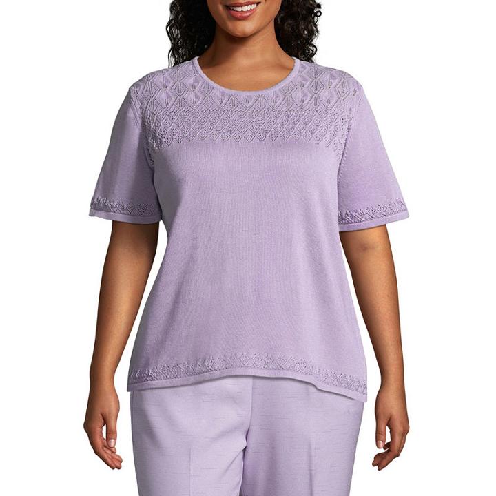 Alfred Dunner Roman Holiday Pointelle Sweater- Plus