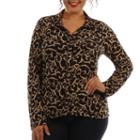 24/7 Comfort Apparel Cream & Black Swirl Bandeau Plus