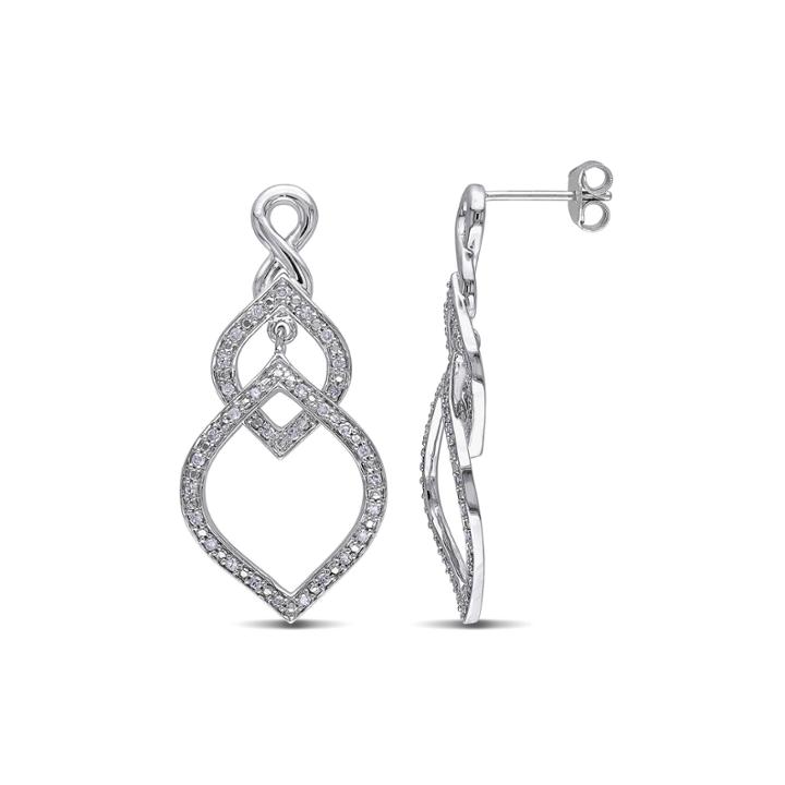 1/3 Ct. T.w. Diamond Sterling Silver Infinity Earrings