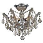 Bayou Collection 3 Light Chrome Finish And Goldenteak Crystal Semi-flush Mount Ceiling Light