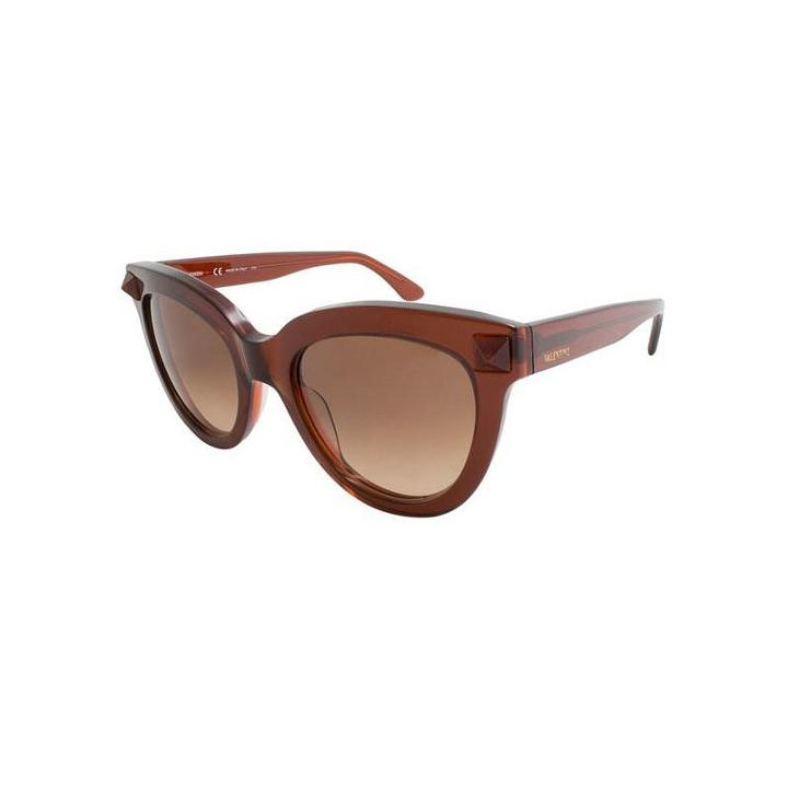 Valentino Sunglasses V722s / Frame: Transparent Red Lens: Brown Gradient