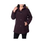 Fleet Street Faux-silk Stadium Parka With Faux-fur Trim Hood - Plus