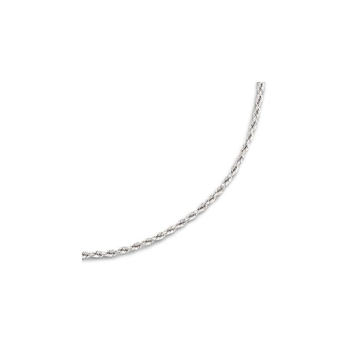 14k White Gold 16-24 2.5mm Hollow Rope Chain Necklace