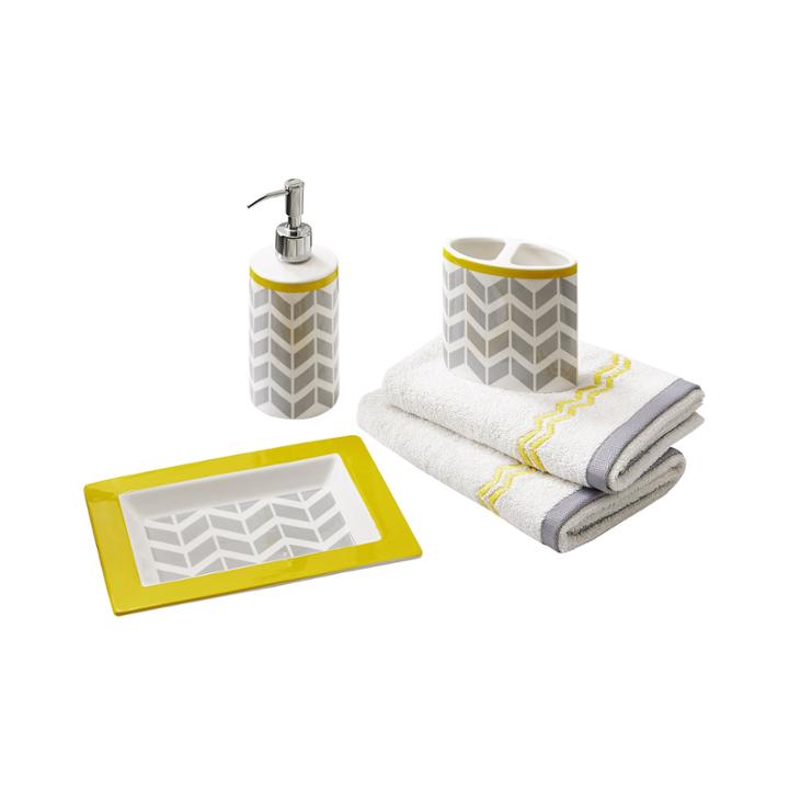 Intelligent Design Elle 5-pc. Geometric Bath Accessory Set