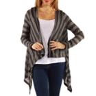 24/7 Comfort Apparel Women's Casual Charcoal Printed Shrug