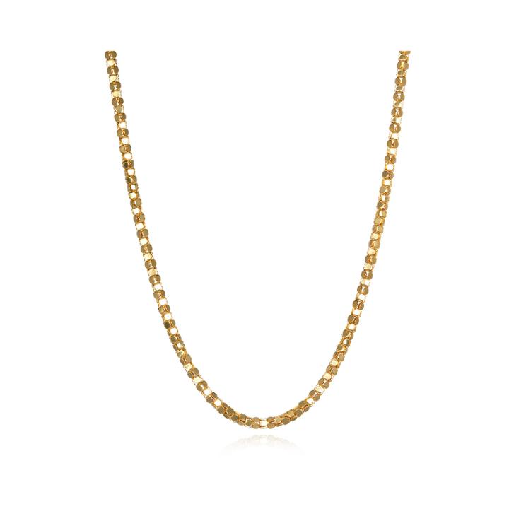 14k Yellow Gold Diamond-cut Popcorn 18 Chain Necklace