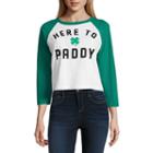 City Streets 3/4 Sleeve Crew Neck Graphic T-shirt