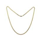 Mens 24 18k Yellow Gold Over Silver Flat Curb Chain Necklace